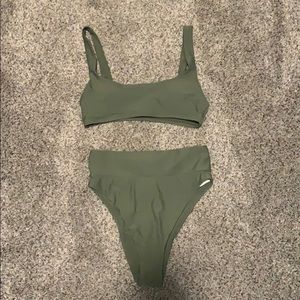 Aerie High Waisted High Cut Cheeky Bikini